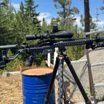 fundamentalsLevel2SomeFreeWisdomGallery3 A long-range rifle mounted on a tripod.