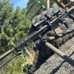 fundamentalsLevel2SomeFreeWisdomGallery4 Side view of a rifle mounted on a tripod.